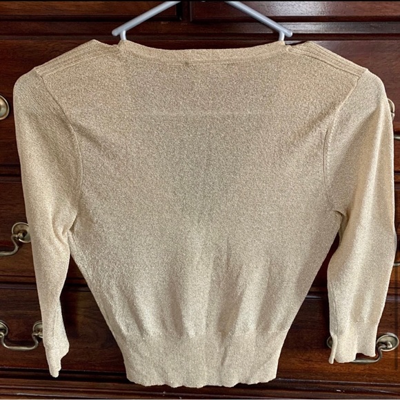 THE LIMITED GOLD METALLIC V-NECK CARDIGAN - Picture 4 of 9